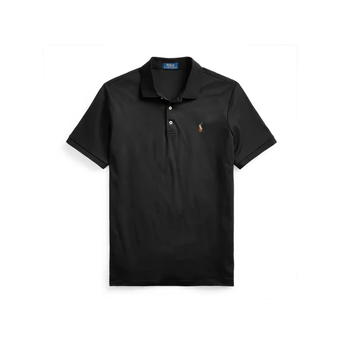 Soft Cotton Polo Shirt in Black