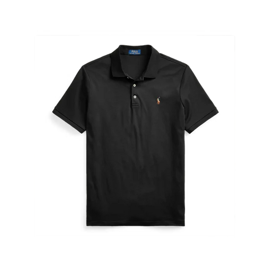 Soft Cotton Polo Shirt in Black