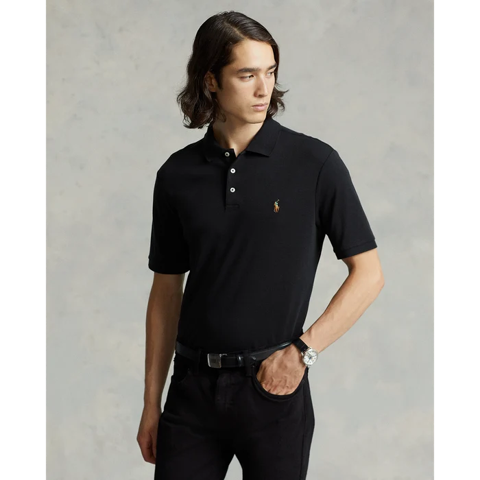 Soft Cotton Polo Shirt in Black - Madison's Niche