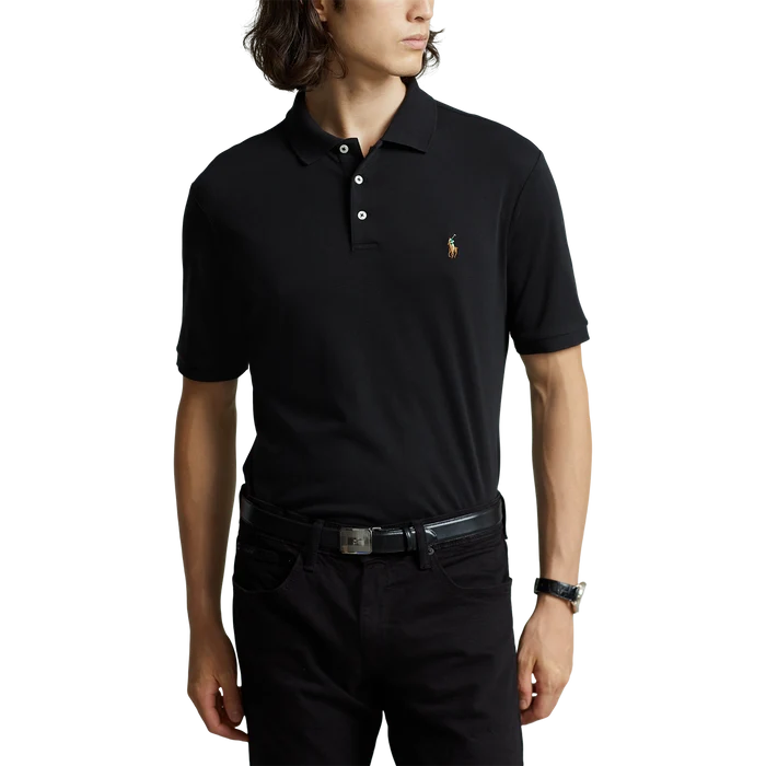 Soft Cotton Polo Shirt in Black - Madison's Niche