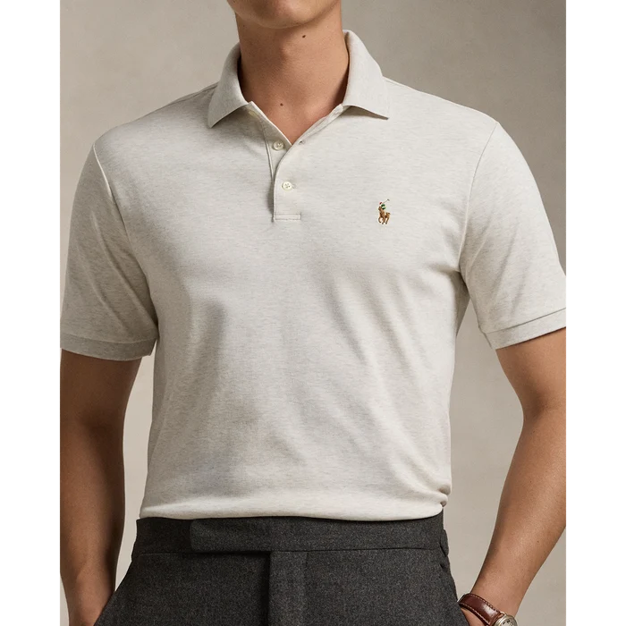 Soft Cotton Polo Shirt in State Heather - Madison's Niche