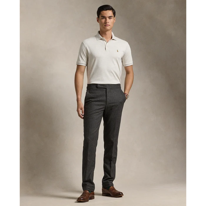 Soft Cotton Polo Shirt in State Heather - Madison's Niche