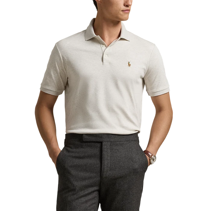 Soft Cotton Polo Shirt in State Heather - Madison's Niche