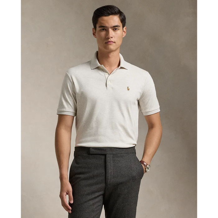 Soft Cotton Polo Shirt in State Heather - Madison's Niche