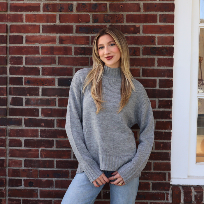 Sola Turtleneck in Grey - Madison's Niche