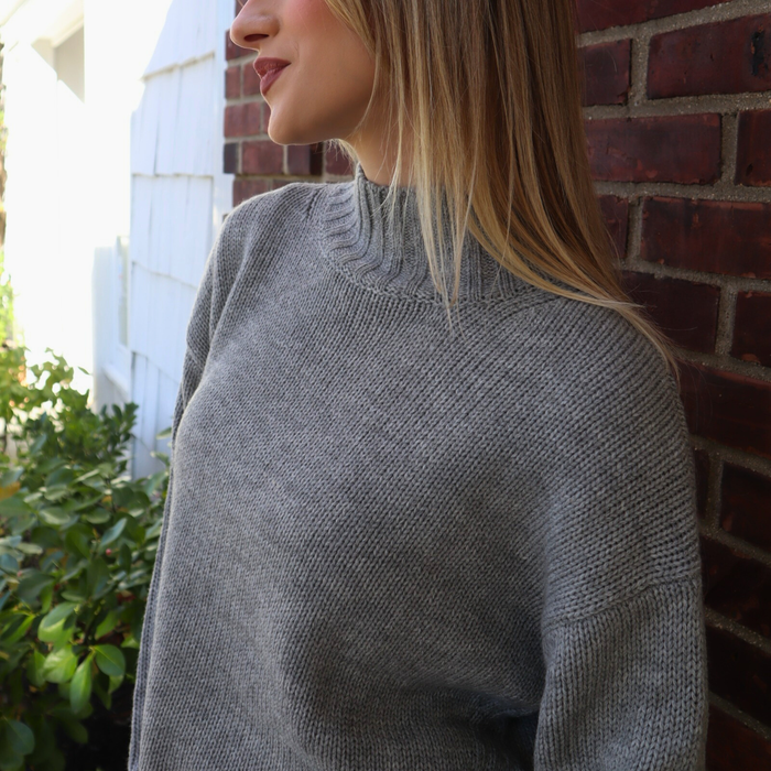 Sola Turtleneck in Grey - Madison's Niche