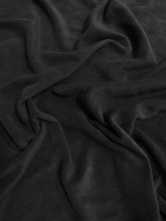 Solid Fleece Fabric / Black||color:Black