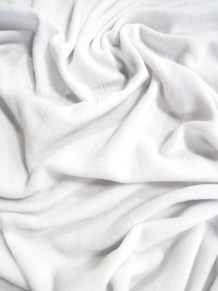 Solid Fleece Fabric / White||color:White