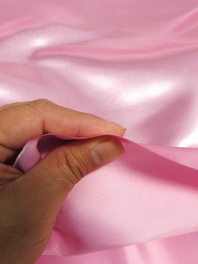 Solid Shiny Bridal Satin Fabric / Silver / Sold By The Yard