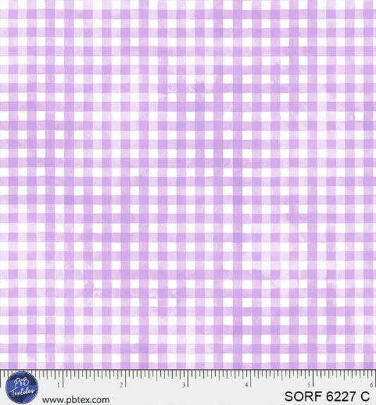 Sorbet Flannel Purple Gingham Cotton 44" / 45" Fabric per yard