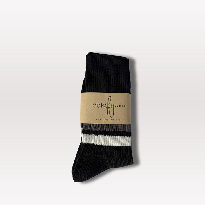 Sport Stripe Knitted Socks - Black