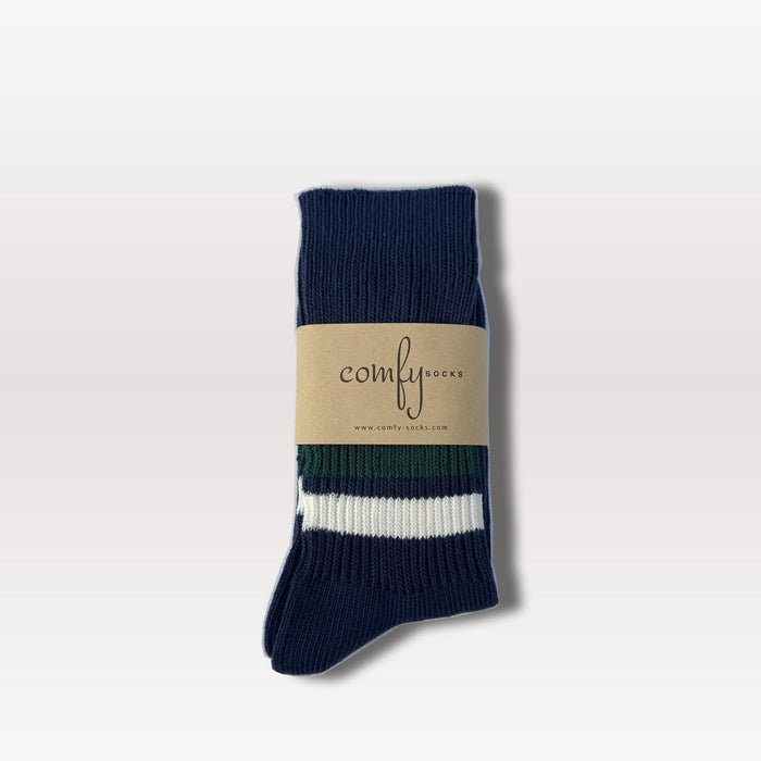 Sport Stripe Knitted Socks - Navy