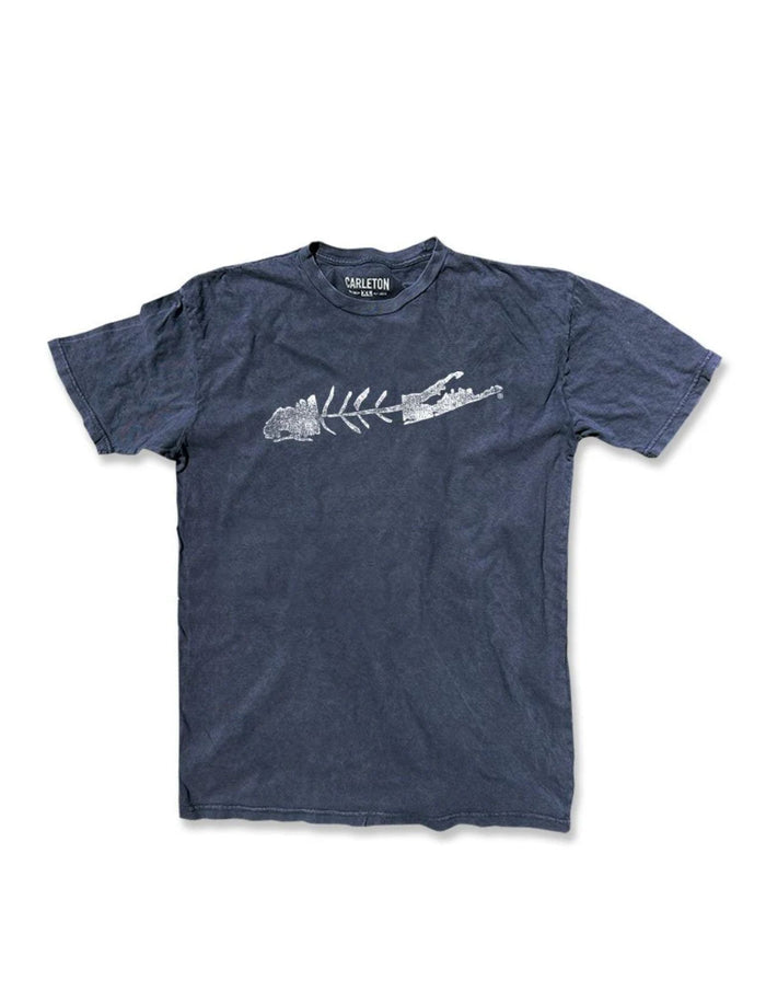 Stamped LI Fish Tee in Navy - Madison's Niche