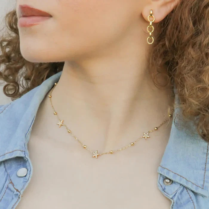 Star Water Resistant Necklace in Gold - Madison's Niche