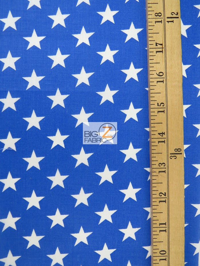 Stars White/Red Cotton Polyester Fabric