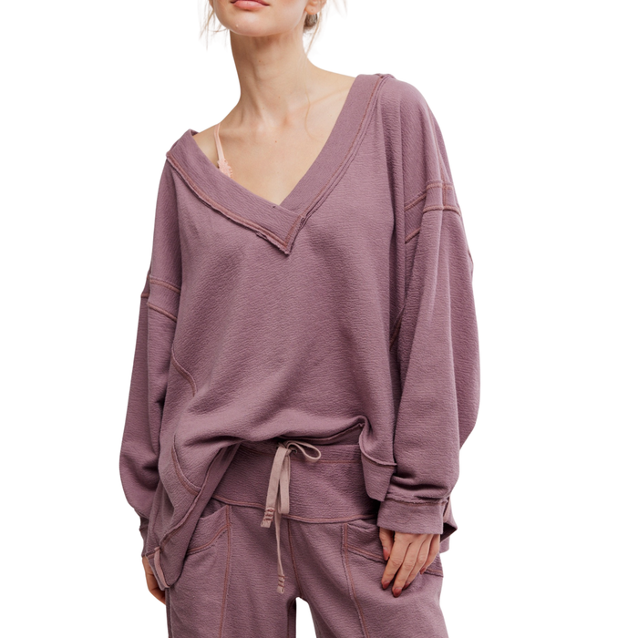 Staycation Pullover in Elderberry Tea - Madison's Niche