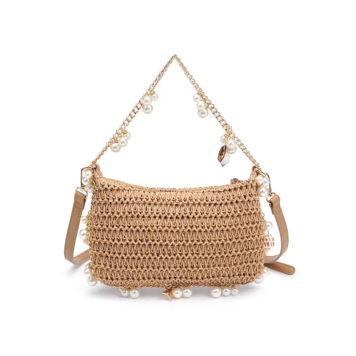 Steph Evening Bag in Natural - Madison's Niche