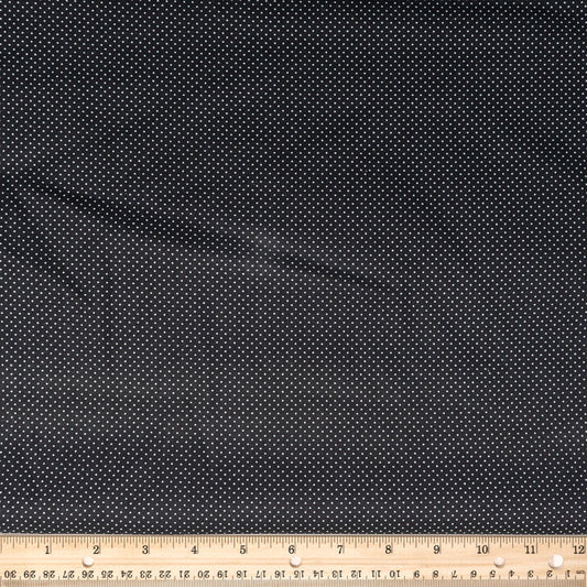 Stitch & Sparkle 100% Cotton, 44" Wide, DIY Project Quilt and Craft Fabric for Sewing, Cut by the Yard, Pin Dots Onyx