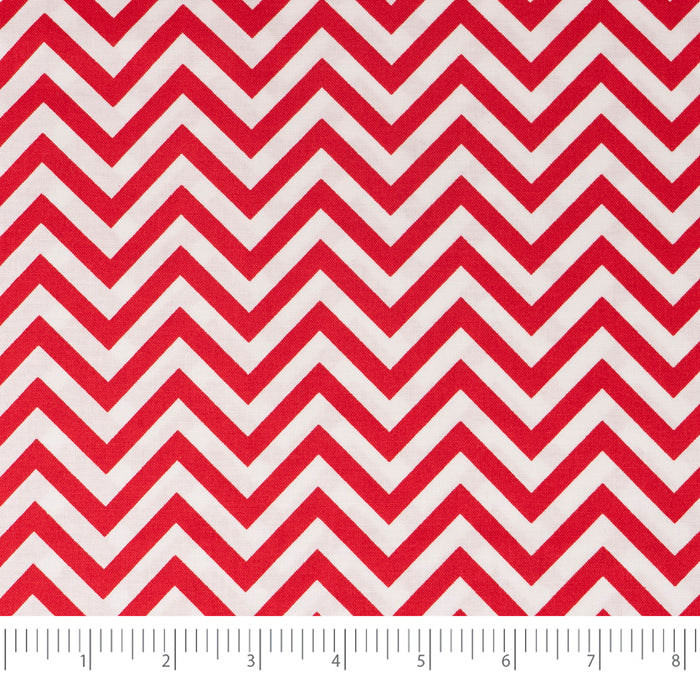 Stitch & Sparkle 100% Cotton, 44" Wide, DIY Project Quilt and Craft Fabric for Sewing, Cut by the Yard, Zigzag||color:Poppy