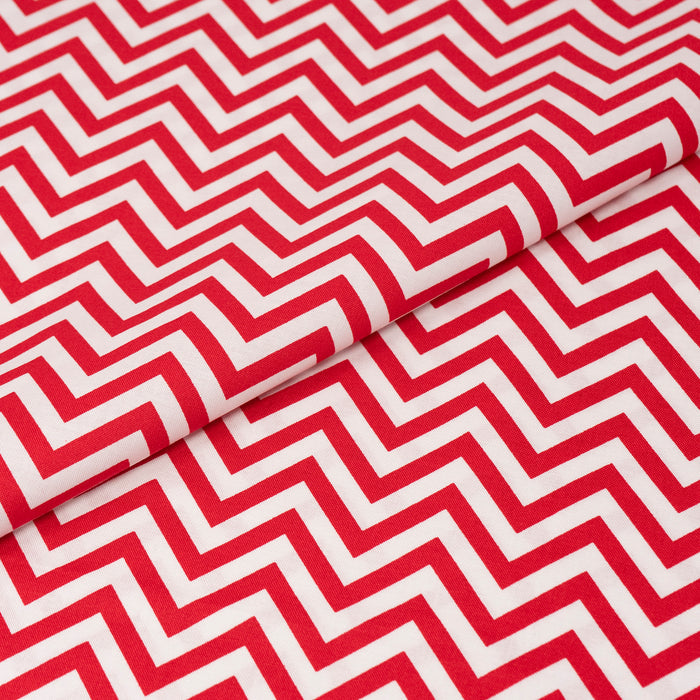 Stitch & Sparkle 100% Cotton, 44" Wide, DIY Project Quilt and Craft Fabric for Sewing, Cut by the Yard, Zigzag||color:Poppy