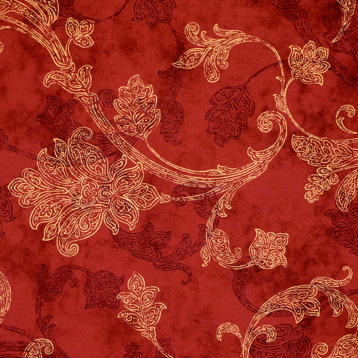 Stitch & Sparkle 100% Cotton Duck 54" Jacobean Scroll Red Color Sewing Fabric by The Yard