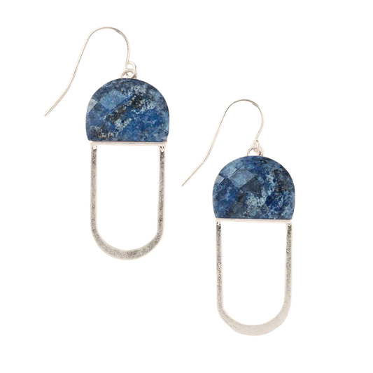 Stone Chandelier Earrings in Lapis - Madison's Niche