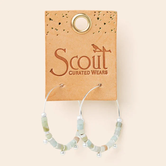 Stone Disc Hoop- Amazonite - Madison's Niche