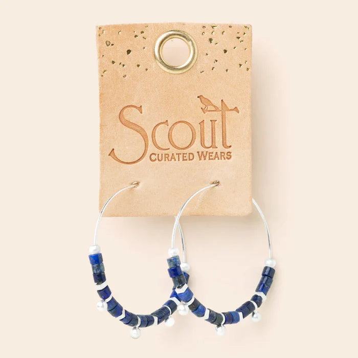 Stone Disc Hoop- Lapis - Madison's Niche
