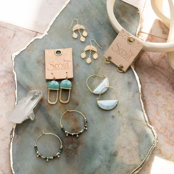 Stone Disc Hoop- Lapis - Madison's Niche