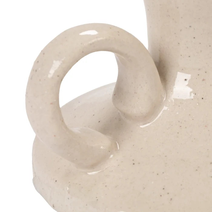 Stoneware Chamberstick in Cream - Madison's Niche