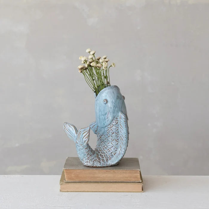 Stoneware Fish Vase - Madison's Niche