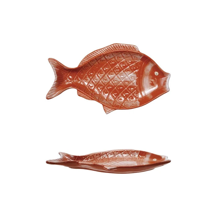 Stoneware Glaze Fish Shaped Dish - Madison's Niche