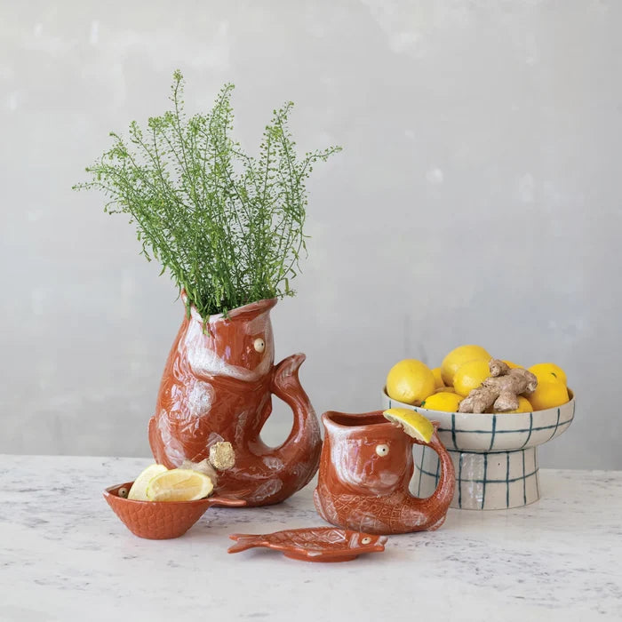 Stoneware Glaze Fish Shaped Dish - Madison's Niche