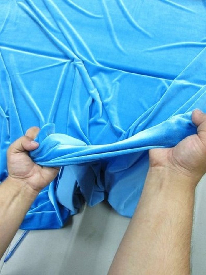 Stretch Velvet Velour Spandex 360 Grams Costume Fabric / Cobalt / Sold By The Yard