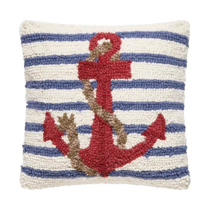 Stripe Anchor Hook Pillow - Madison's Niche
