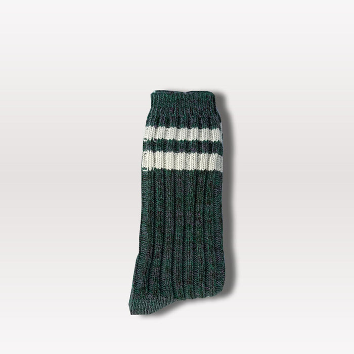 Stripe Knitted Socks - Green / Purple