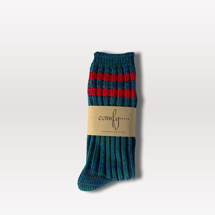 Stripe Knitted Socks - Teal