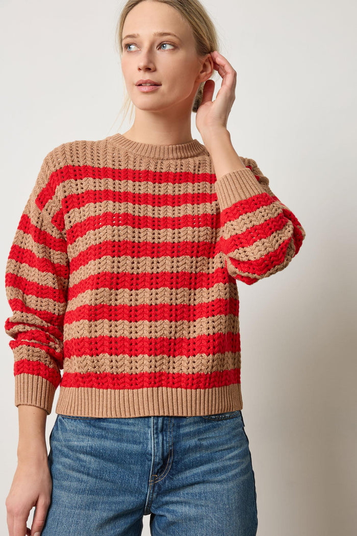 Stripe Stitch Sweater - Madison's Niche