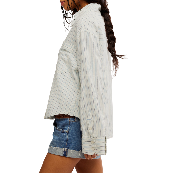 Striped Linen Laurel in Ivory - Madison's Niche