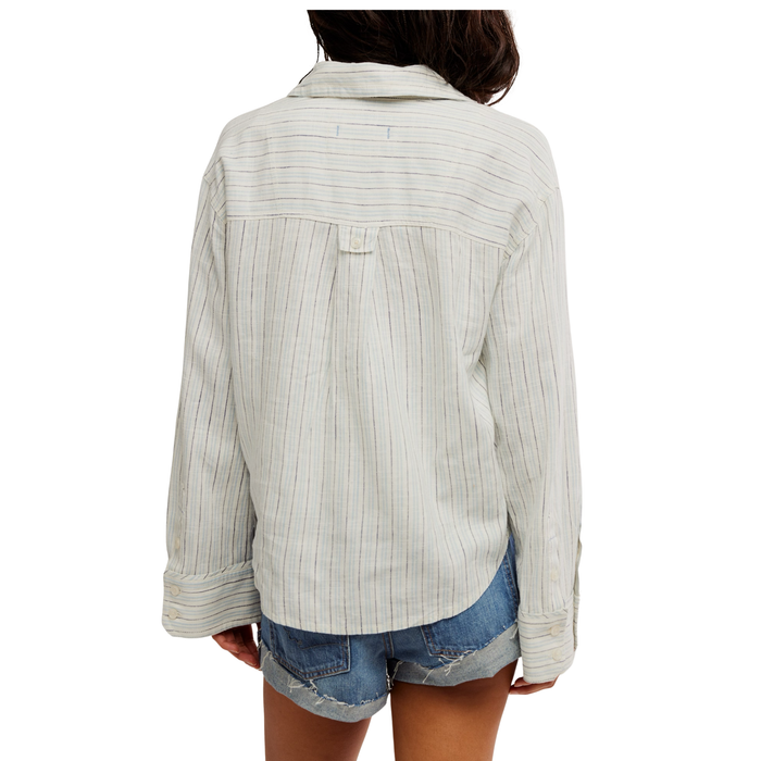 Striped Linen Laurel in Ivory - Madison's Niche