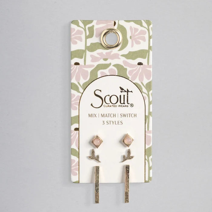 Stud Trio Ear Jacket Set in Gold - Madison's Niche