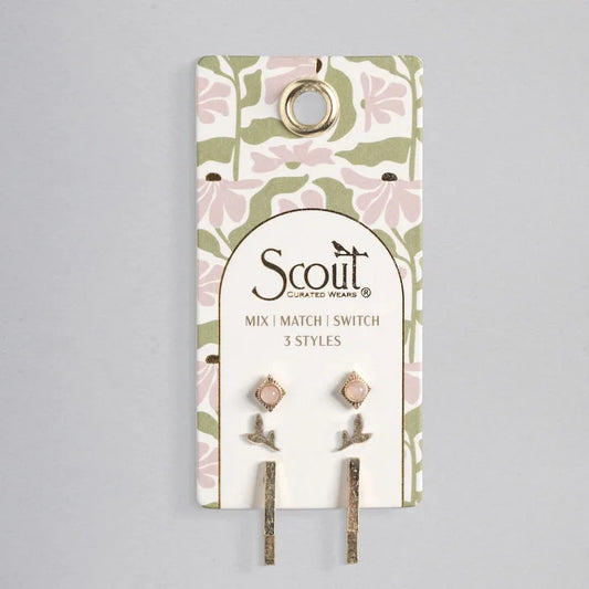 Stud Trio Ear Jacket Set in Gold - Madison's Niche