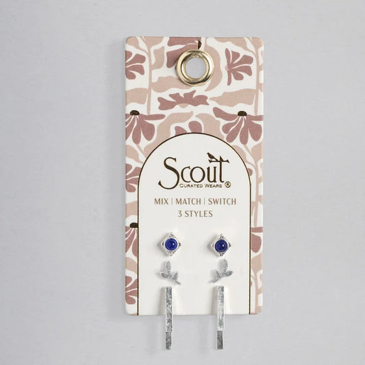 Stud Trio Ear Jacket Set in Silver - Madison's Niche