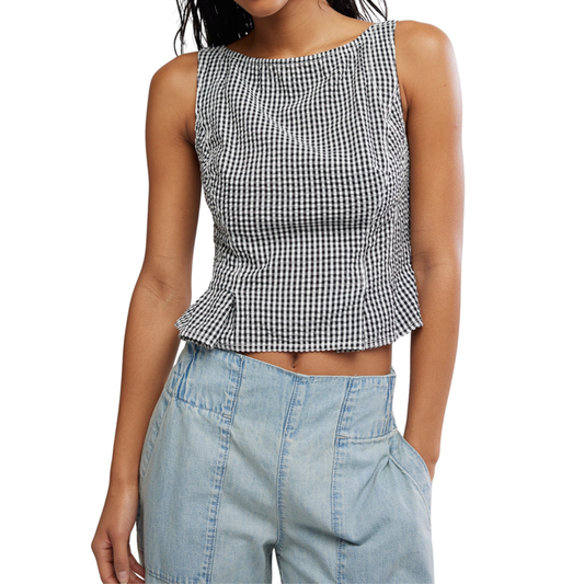 Sunfaded Top in Black and White - Madison's Niche