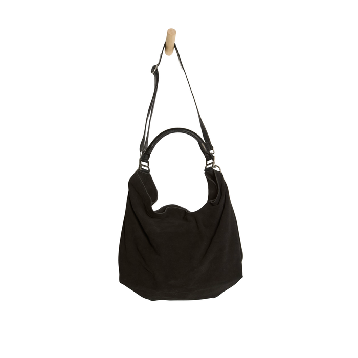 Suzie Suede Slouchy Tote in Black