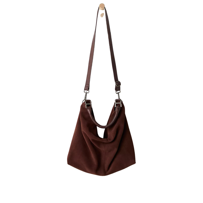 Suzie Suede Slouchy Tote in Espresso