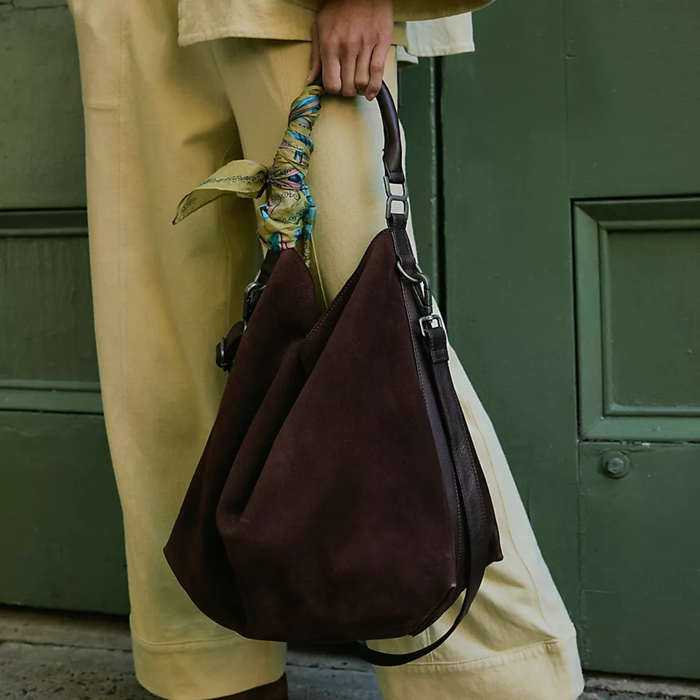Suzie Suede Slouchy Tote in Espresso