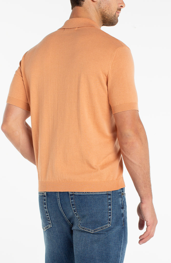 Sweater Knit Polo in Clay - Madison's Niche