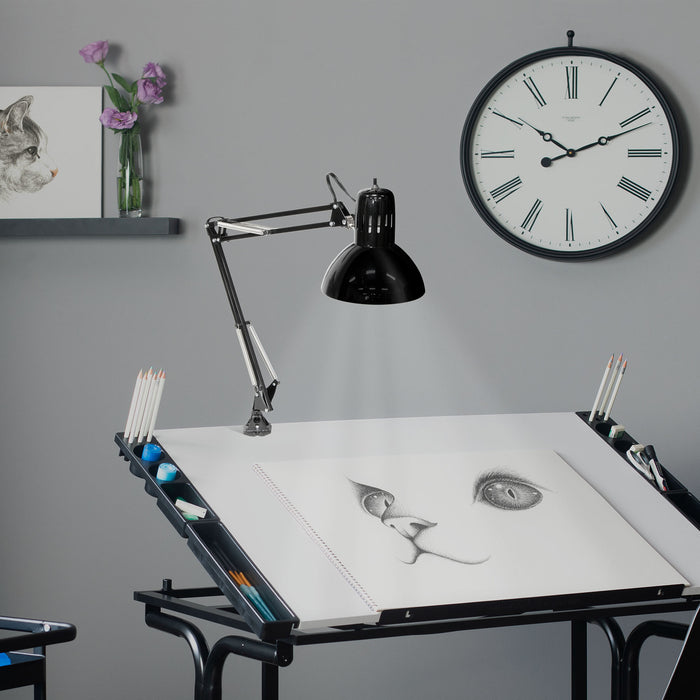 Swing Arm Lamp with LED Bulb Black