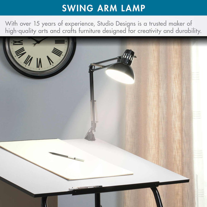 Swing Arm Lamp with LED Bulb Black